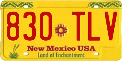 NM license plate 830TLV