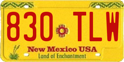 NM license plate 830TLW