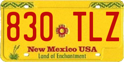 NM license plate 830TLZ