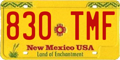 NM license plate 830TMF