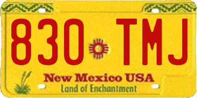 NM license plate 830TMJ