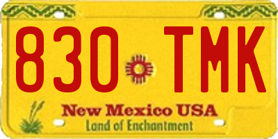 NM license plate 830TMK