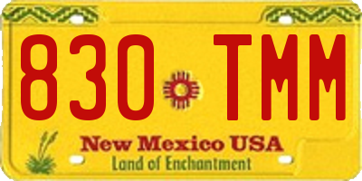 NM license plate 830TMM