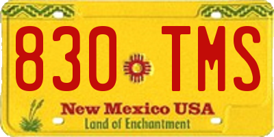 NM license plate 830TMS
