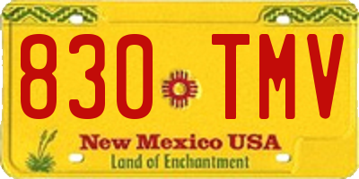 NM license plate 830TMV