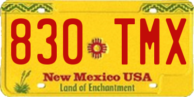 NM license plate 830TMX