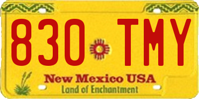 NM license plate 830TMY