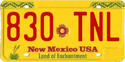 NM license plate 830TNL