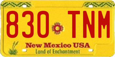 NM license plate 830TNM