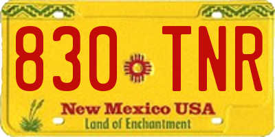 NM license plate 830TNR