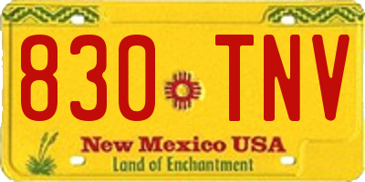 NM license plate 830TNV