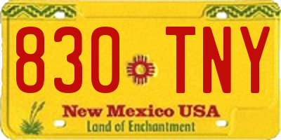 NM license plate 830TNY