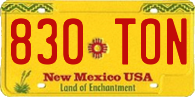 NM license plate 830TON