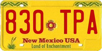 NM license plate 830TPA