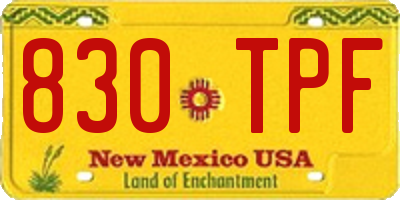 NM license plate 830TPF