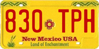 NM license plate 830TPH