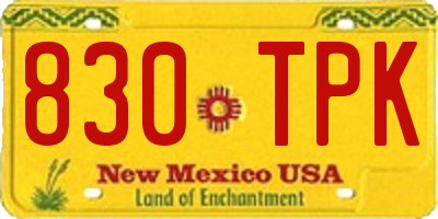 NM license plate 830TPK