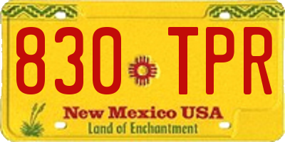NM license plate 830TPR