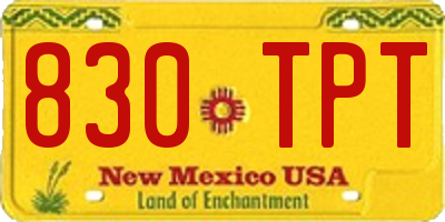 NM license plate 830TPT