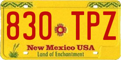 NM license plate 830TPZ
