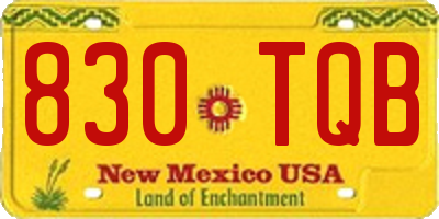 NM license plate 830TQB