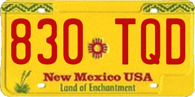 NM license plate 830TQD