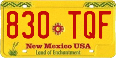 NM license plate 830TQF