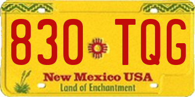 NM license plate 830TQG