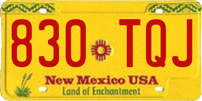 NM license plate 830TQJ