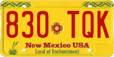 NM license plate 830TQK