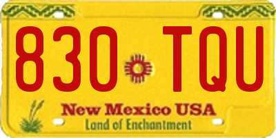 NM license plate 830TQU