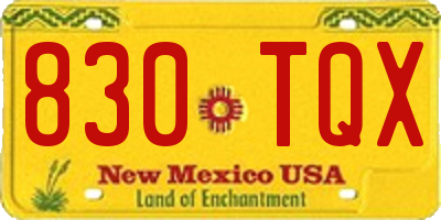 NM license plate 830TQX