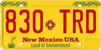 NM license plate 830TRD