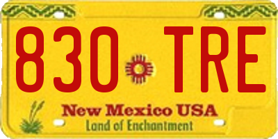 NM license plate 830TRE