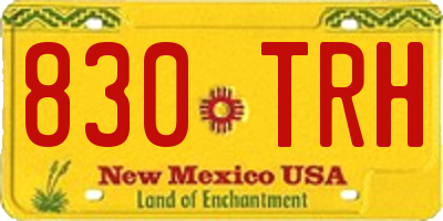 NM license plate 830TRH
