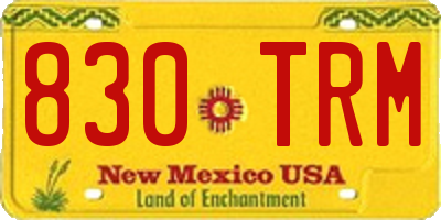 NM license plate 830TRM