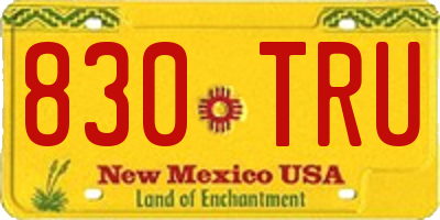 NM license plate 830TRU