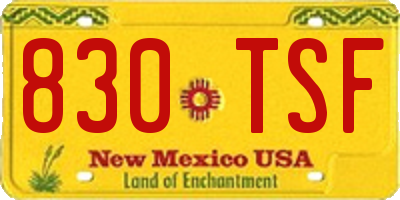 NM license plate 830TSF
