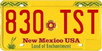 NM license plate 830TST