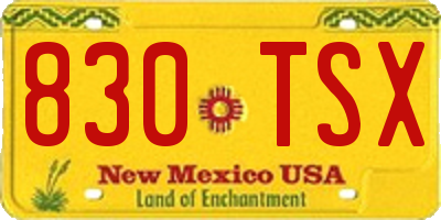 NM license plate 830TSX