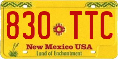 NM license plate 830TTC
