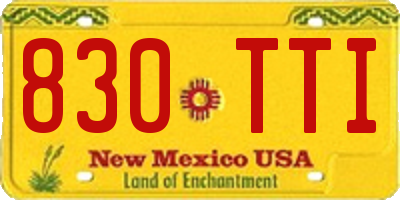 NM license plate 830TTI
