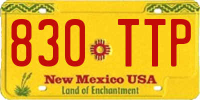 NM license plate 830TTP