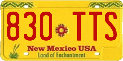 NM license plate 830TTS