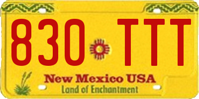 NM license plate 830TTT