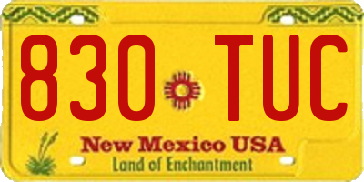 NM license plate 830TUC