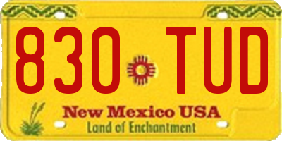 NM license plate 830TUD