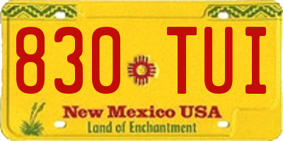NM license plate 830TUI