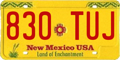 NM license plate 830TUJ