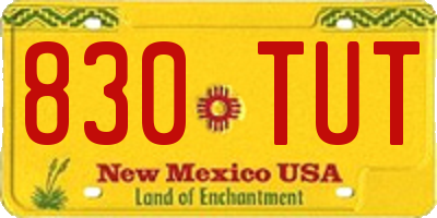 NM license plate 830TUT